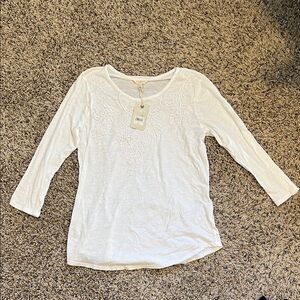Lucky Brand White Long Sleeve Tee